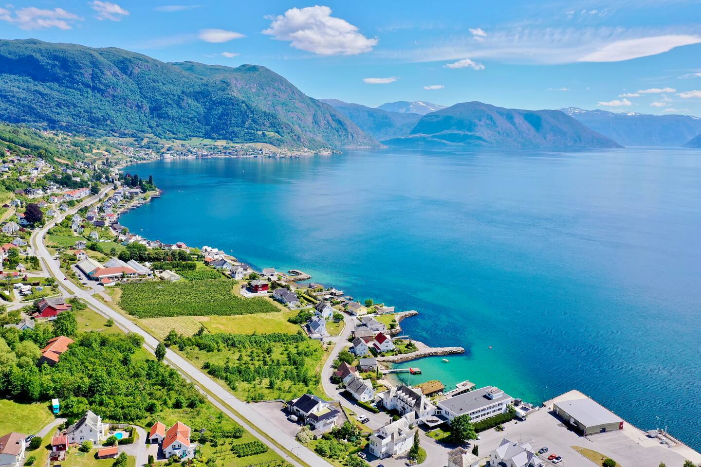Panoramic view of Leikanger, Norway